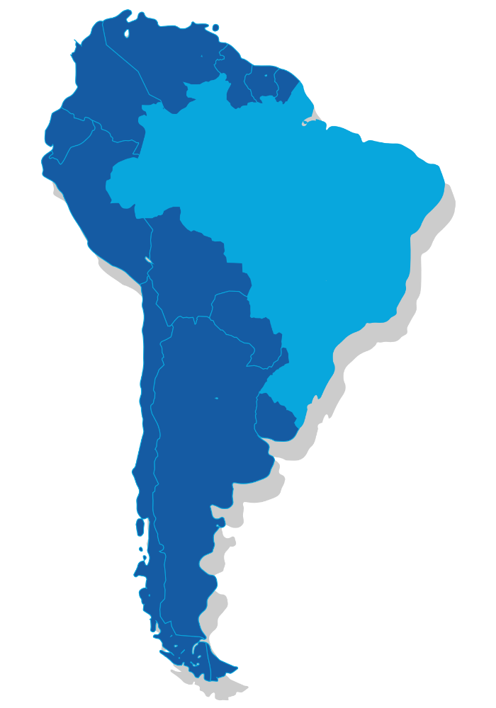 Mapa da América do Sul (sem luzes)